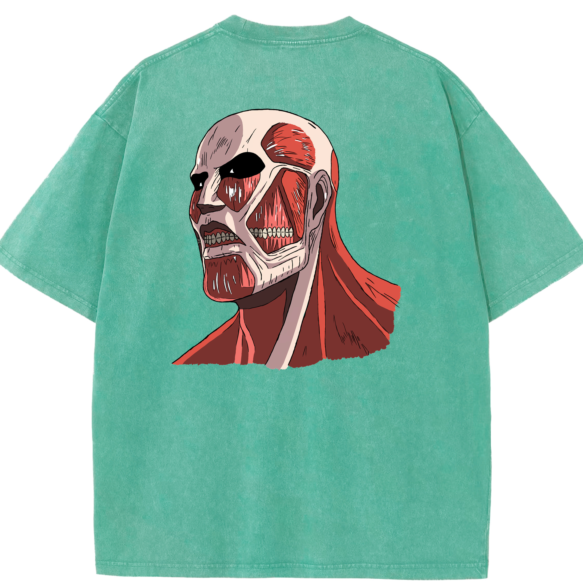 （画像用） 進撃の巨人 Attack on Titan 綿100% ヴィンテージ風 半袖Tシャツ（背面プリント）